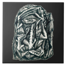 Azulejo De Cerâmica Triumvirato, desenho a tinta