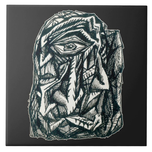 Azulejo De Cerâmica Triumvirato, desenho a tinta (Frente)