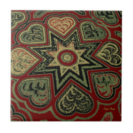 Azulejo De Cerâmica Trivet/Azulejo 'Corações Russos'