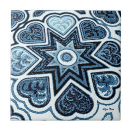 Azulejo De Cerâmica Trivet/Azulejo de Coração Azul Delft