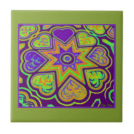 Azulejo De Cerâmica Trivet/Azulejo 'Paixão Roxo'