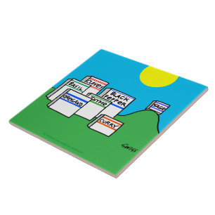 Azulejo De Cerâmica Trivet da Cozinha Colorida das Especiarias Engraça