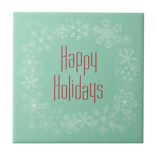 Azulejo De Cerâmica Trivet de férias retrô (Frente)