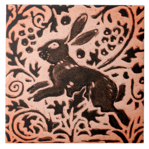 Azulejo De Cerâmica Trivet de Queda de Coelho Marrom