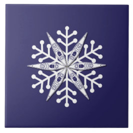 Azulejo De Cerâmica Trivet Kayak Snowflake