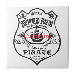 Azulejo De Cerâmica Troço_Troço Do Troço De Bebida Pirata De Rum
