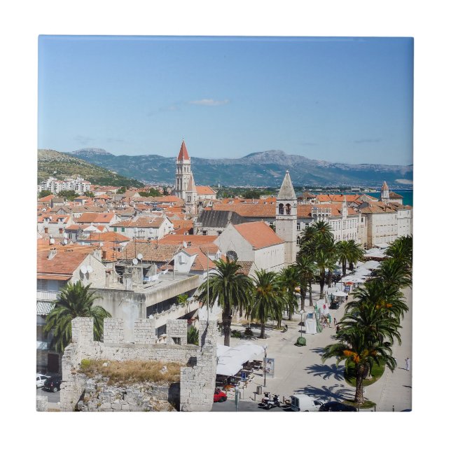 Azulejo De Cerâmica Trogir seafront promenade - Dalmácia, Croácia (Frente)