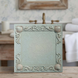 Azulejo De Cerâmica Trompe L'oeil Marine Life Shell Border 2 ID1190j