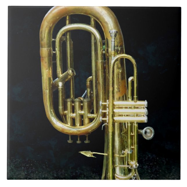 Azulejo De Cerâmica Trompete e Tuba (Frente)