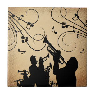 Azulejo De Cerâmica Trompete Seção Música Russa