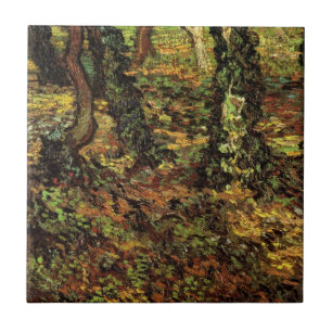 Azulejo De Cerâmica Troncos de Árvores com Hera por Vincent van Gogh