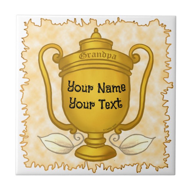 Azulejo De Cerâmica Trophy Vovô Golfe (Frente)