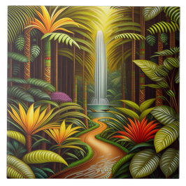 Azulejo de cerâmica tropical