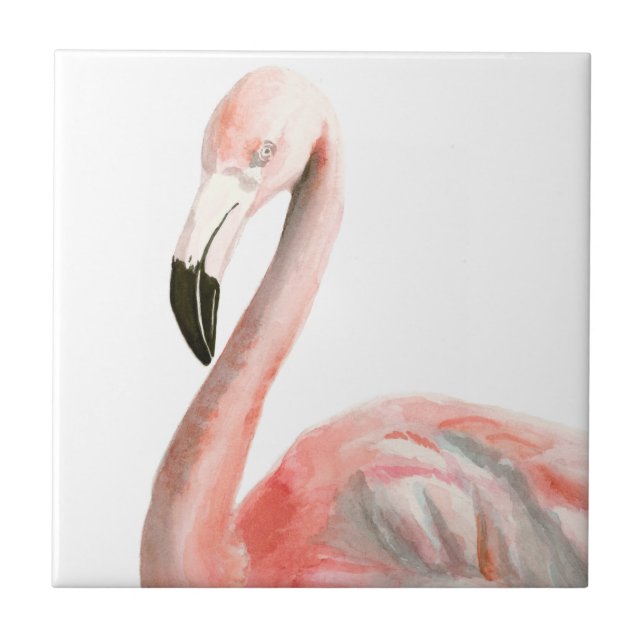 Azulejo De Cerâmica Tropical Flamingo Bird (Frente)