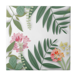 Azulejo De Cerâmica Tropical Floral 