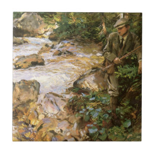 Azulejo De Cerâmica Trout Stream no Tirol de John Singer Sargent