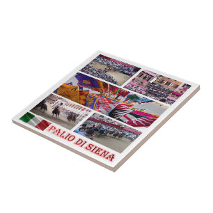 Azulejo De Cerâmica TSC060 SIENA, O Mosaico Palio, Toscana,