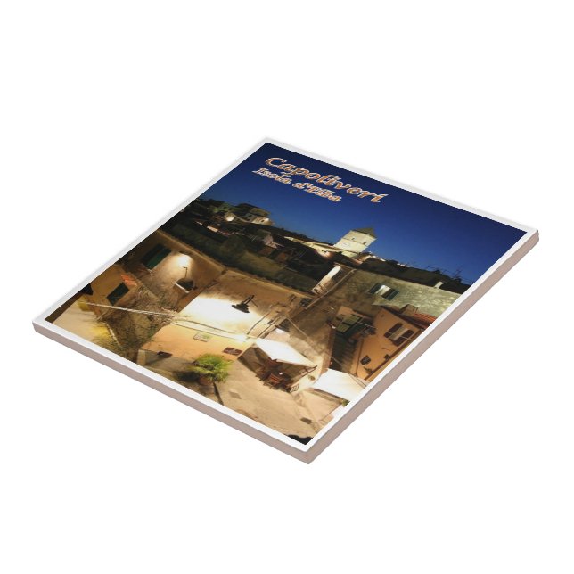 Azulejo De Cerâmica TSC085 CAPOLIVERI Por Noite, Ilha ELBA, (Lateral)