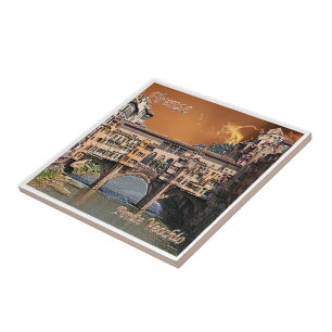 Azulejo De Cerâmica TSC087 FLORENCE, Antiga Ponte, Toscana,