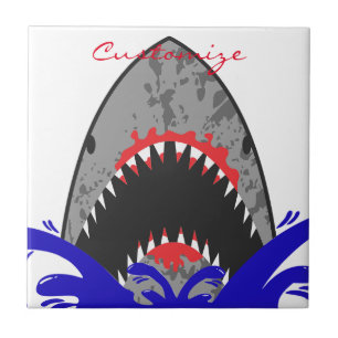 Azulejo De Cerâmica Tubarão Bloody Tubarão Thunder_Cove