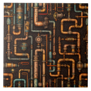 Azulejo De Cerâmica Tubulações Steampunk