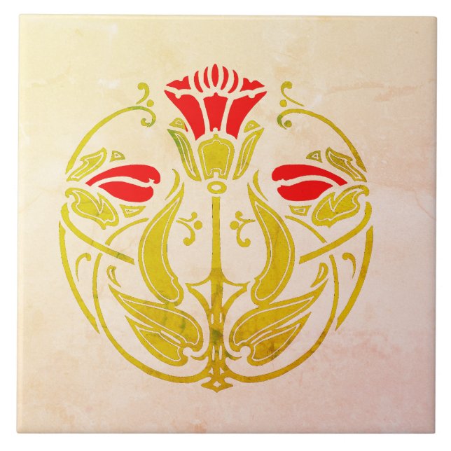 Azulejo De Cerâmica Tulipa Estilística (Frente)