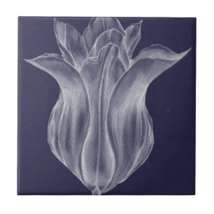 Azulejo De Cerâmica Tulipa monocromática III
