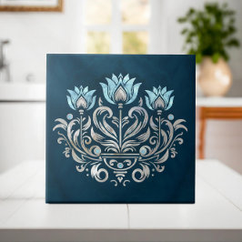 Azulejo De Cerâmica Tulipa turca inspirada no otomano