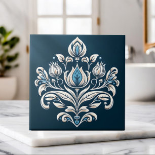 Azulejo De Cerâmica Tulipa turca inspirada no otomano