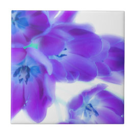 Azulejo De Cerâmica Tulipas coloridas, femininos, românticas, roxas