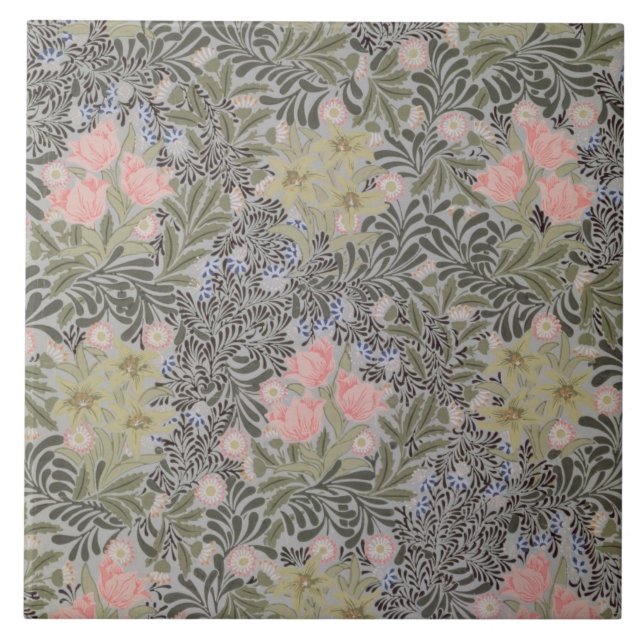 Azulejo De Cerâmica Tulipas, margaridas e madressilva (Frente)