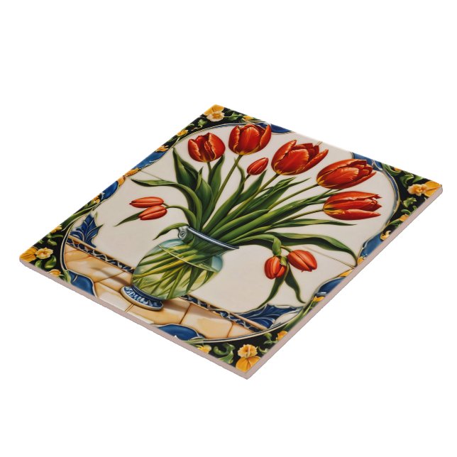 Azulejo De Cerâmica Tulips Modern Linda Coleção (Lateral)