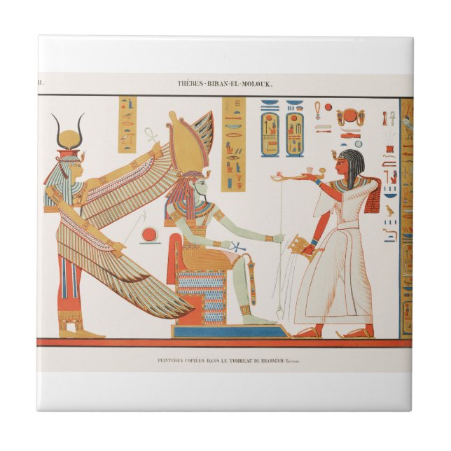 Azulejo De Cerâmica Tumba de Ramses IV Arte Antiga Egípcia (Frente)