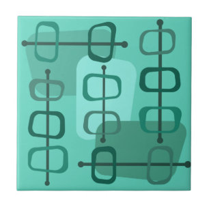 Azulejo De Cerâmica Turquesa Abstrato Art Hollow Rocks 1950