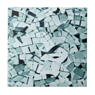 Azulejo De Cerâmica Turquesa aquamarina mosaico desbastado