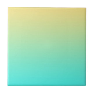 Azulejo De Cerâmica Turquesa de Fundo Gradiente de Pastel Amarelo