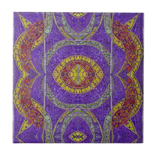 Azulejo De Cerâmica Turquesa de ouro-azulejo-roxo-marroquino