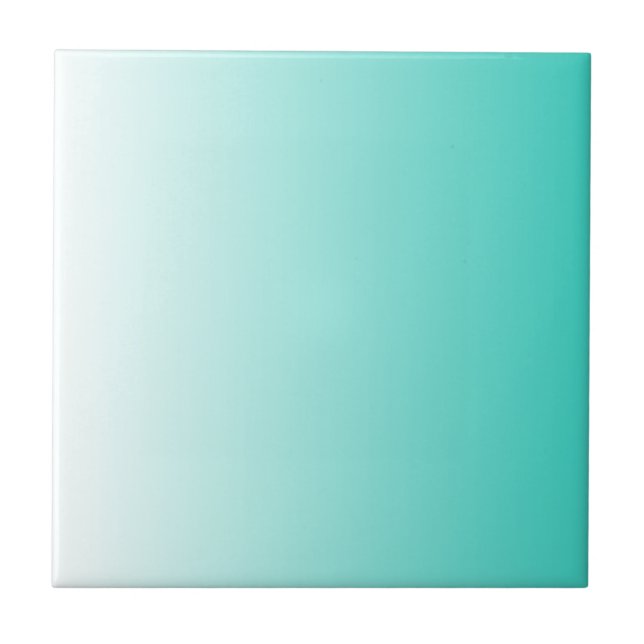 Azulejo De Cerâmica Turquesa Ombre Branco (Frente)