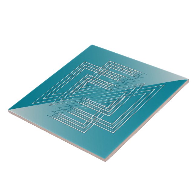 Azulejo De Cerâmica Turquesa opaca branca (Lateral)