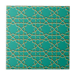 Azulejo De Cerâmica Turquoise Geométrico Star