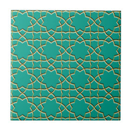 Azulejo De Cerâmica Turquoise Geométrico Star