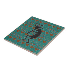 Azulejo De Cerâmica Turquoise Kokopelli Southwest Cerâmica