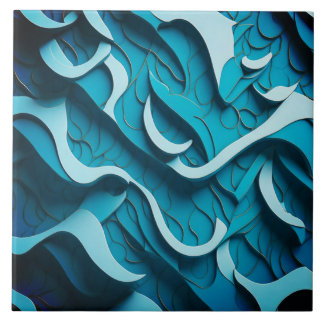 Azulejo de cerâmica "Turquoise Waves II"