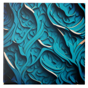 Azulejo de cerâmica "Turquoise Waves IV"