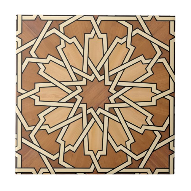 Azulejo De Cerâmica tuscan black gold flower circle tiles (Frente)