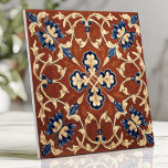Azulejo De Cerâmica Tuscan Terracotta Blue e Dourado Floral<br><div class="desc">Traga o charme do mundo antigo para o seu espaço com este azulejo pintado à mão, inspirado na Toscana, com terracota quente, azul profundo e padrões florais e de videira amarelas ouros. A intrincada design artística e a velha patina evocam a beleza do artesanato italiano tradicional. Perfeito para backsplashes, muros...</div>