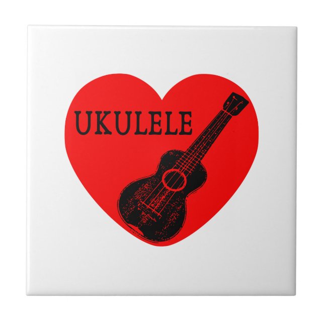 Azulejo De Cerâmica Ukulele Love (Frente)