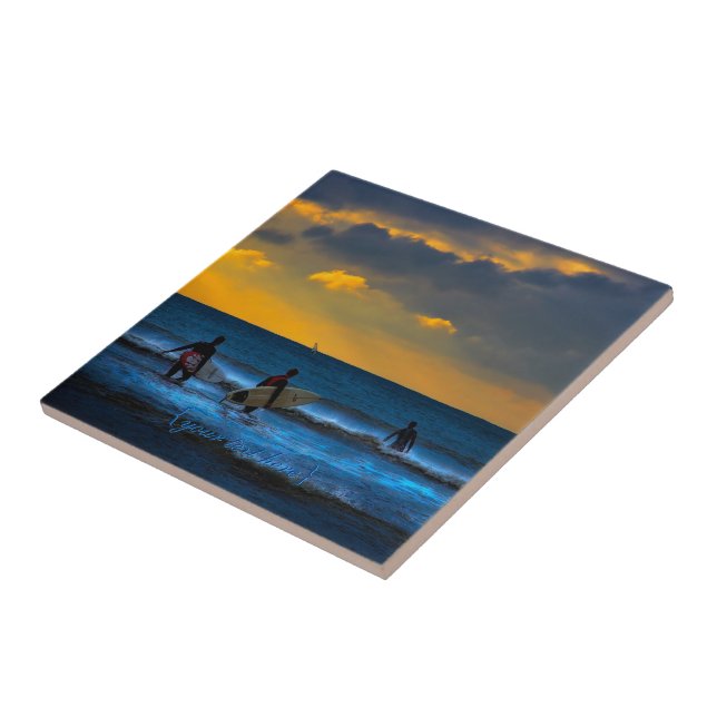 Azulejo De Cerâmica Último Surf Do Dia (Lateral)