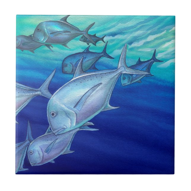 Azulejo De Cerâmica Ulua (Trevally gigante) (Frente)