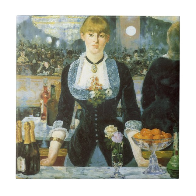 Azulejo De Cerâmica Um Bar na Folies Bergere, de Edouard Manet (Frente)